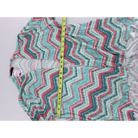 Shiela Rose Cardigan Sweater Sz L Chevron Colorful Artsy Fun Shawl Throw NWT - Picture 9 of 14